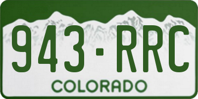 CO license plate 943RRC