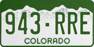 CO license plate 943RRE