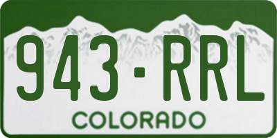 CO license plate 943RRL