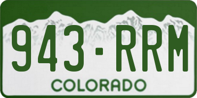 CO license plate 943RRM