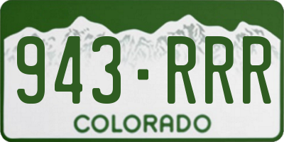 CO license plate 943RRR