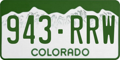 CO license plate 943RRW