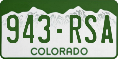 CO license plate 943RSA