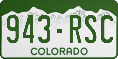 CO license plate 943RSC