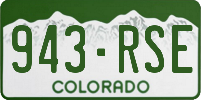 CO license plate 943RSE