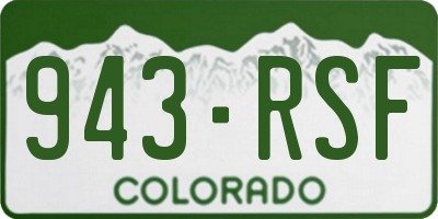 CO license plate 943RSF