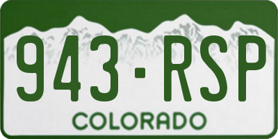 CO license plate 943RSP