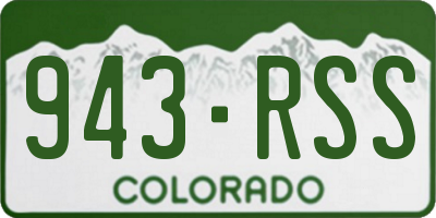 CO license plate 943RSS