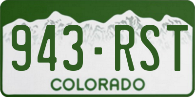 CO license plate 943RST