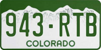 CO license plate 943RTB