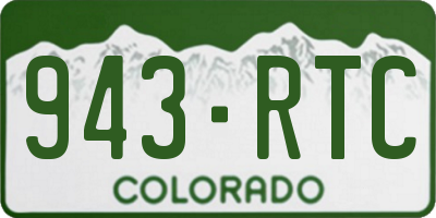 CO license plate 943RTC