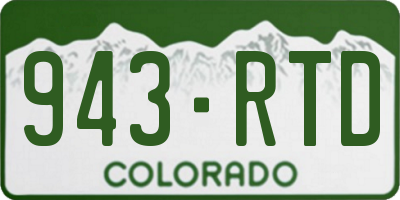 CO license plate 943RTD