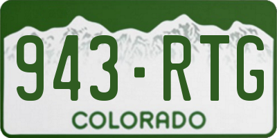 CO license plate 943RTG