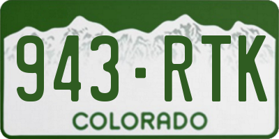 CO license plate 943RTK