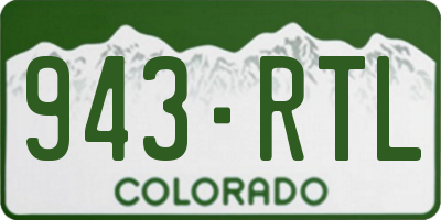 CO license plate 943RTL