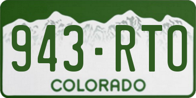 CO license plate 943RTO