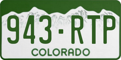 CO license plate 943RTP