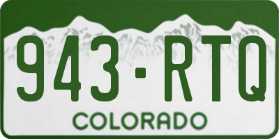 CO license plate 943RTQ