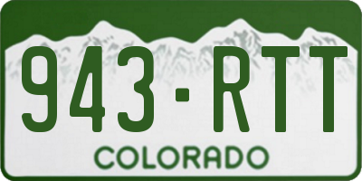 CO license plate 943RTT