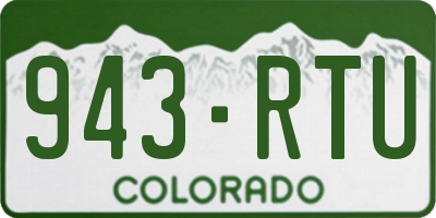 CO license plate 943RTU