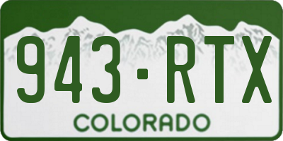 CO license plate 943RTX