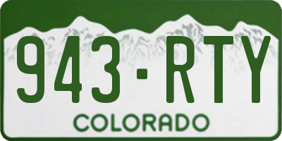 CO license plate 943RTY