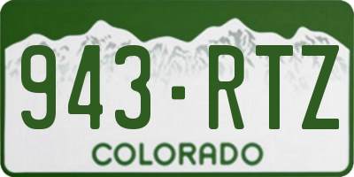 CO license plate 943RTZ