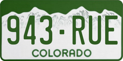 CO license plate 943RUE