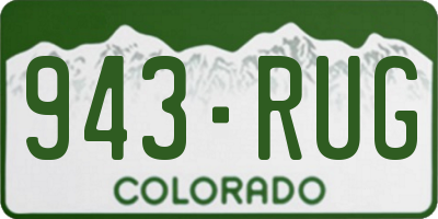 CO license plate 943RUG