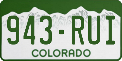 CO license plate 943RUI