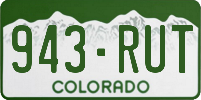 CO license plate 943RUT
