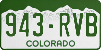 CO license plate 943RVB