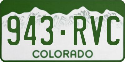 CO license plate 943RVC