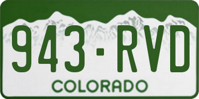 CO license plate 943RVD