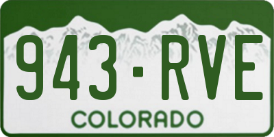 CO license plate 943RVE