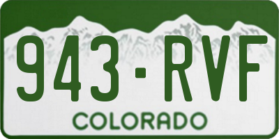 CO license plate 943RVF