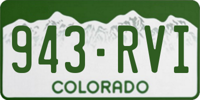 CO license plate 943RVI