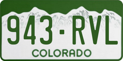 CO license plate 943RVL