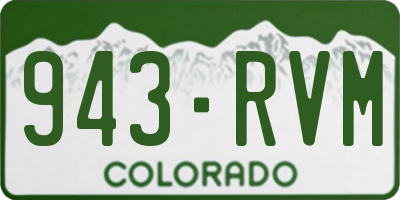 CO license plate 943RVM