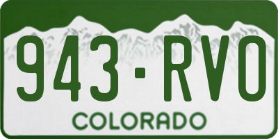 CO license plate 943RVO