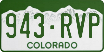 CO license plate 943RVP