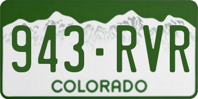 CO license plate 943RVR