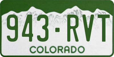CO license plate 943RVT