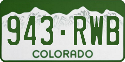 CO license plate 943RWB