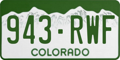 CO license plate 943RWF