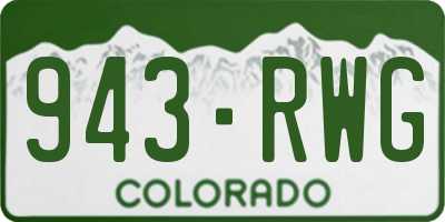 CO license plate 943RWG