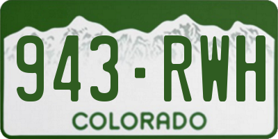 CO license plate 943RWH