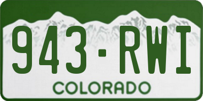 CO license plate 943RWI