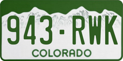 CO license plate 943RWK