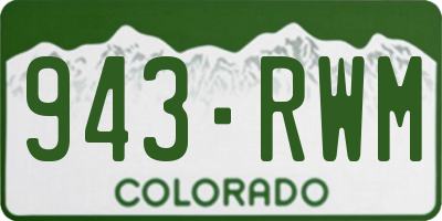 CO license plate 943RWM